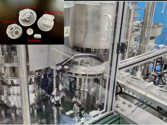 Yüksek hassasiyet ve yüksek nitelikli ürün oranı ile plastik IV enfuzyon çift katlanabilir kapağı için mekanik tip Euro Cap Montaj Makinesi