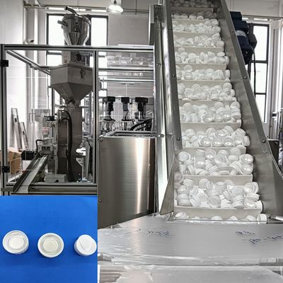 İyi bir fiyat. Kurutma Kapak Otomatik Doldurma Makinesi Döner Tablo Besleme ile Çalışma Asansör Besleme El Çekim Verimliliğini Azaltma Artırma çevrimiçi